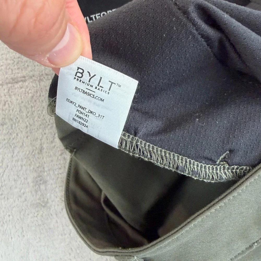 Bylt‎ Everyday Pants 2.0 Men 31Tx32 Tall Performance Slim Fit Stretch NWOT $128